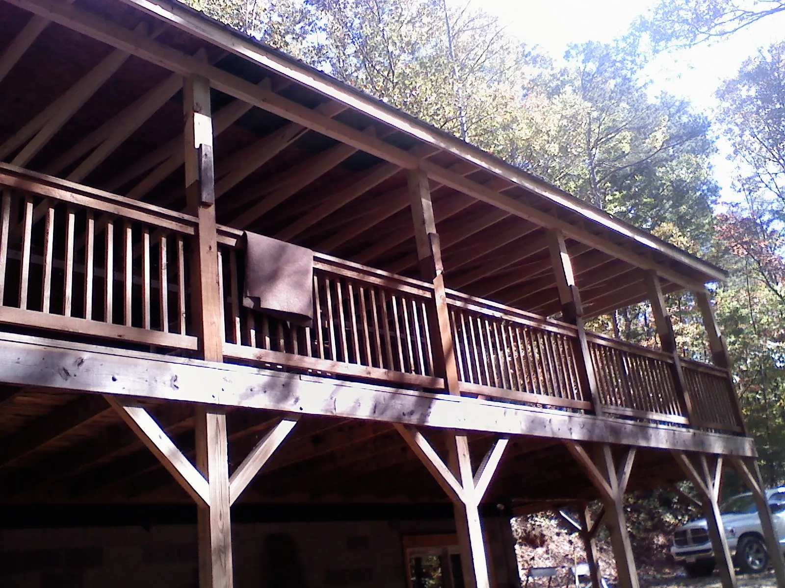 Timber framing under a new elevated porch and deck — Roof Leak Repair in Vanceboro by Roofing Brothers